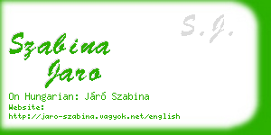 szabina jaro business card